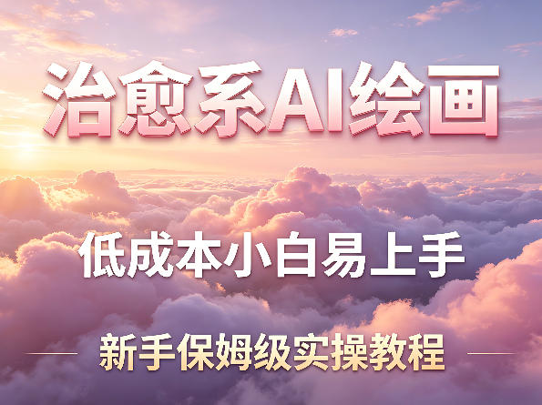 治愈系AI绘画提示词项目，低成本小白易上手，每天10分钟，新手保姆级实操教程云学当下-创业资源网-知予轻创网-资源整合-互联网创业课程云学当下