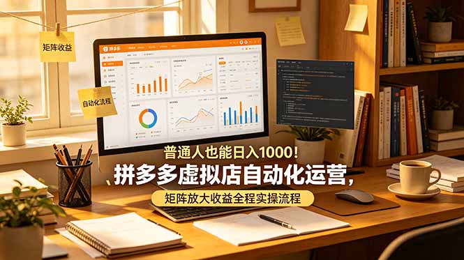 普通人也能日入 1000!拼多多虚拟店自动化运营,矩阵放大收益全程实操流程云学当下-创业资源网-知予轻创网-资源整合-互联网创业课程云学当下