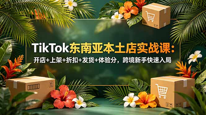 TikTok东南亚本土店实战课：开店+上架+折扣+发货+体验分，跨境新手快速入局云学当下-创业资源网-知予轻创网-资源整合-互联网创业课程云学当下