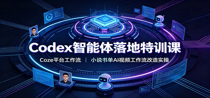 Codex智能体落地特训课：Coze平台工作流，小说书单AI视频工作流改造实操云学当下-创业资源网-知予轻创网-资源整合-互联网创业课程云学当下