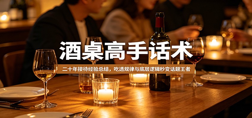 酒桌高手话术：二十年接待经验总结，吃透规律与底层逻辑秒变话题王者云学当下-创业资源网-知予轻创网-资源整合-互联网创业课程云学当下