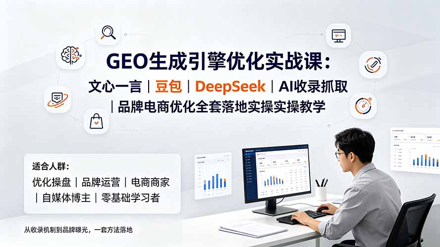 GEO生成引擎优化实战课:文心一言|豆包|DeepSeek|AI收录抓取|品牌电商优化全套落地实操教学云学当下-创业资源网-知予轻创网-资源整合-互联网创业课程云学当下
