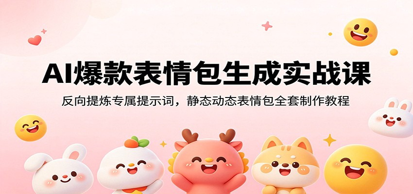 AI爆款表情包生成实战课：反向提炼专属提示词，静态动态表情包全套制作教程云学当下-创业资源网-知予轻创网-资源整合-互联网创业课程云学当下