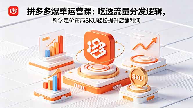 拼多多爆单运营实战课：吃透流量分发逻辑，科学定价布局SKU轻松提升店铺利润云学当下-创业资源网-知予轻创网-资源整合-互联网创业课程云学当下
