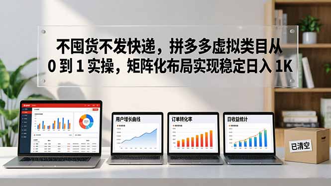 不囤货不发快递，拼多多虚拟类目从 0 到 1 实操，矩阵化布局实现稳定日入 1K云学当下-创业资源网-知予轻创网-资源整合-互联网创业课程云学当下