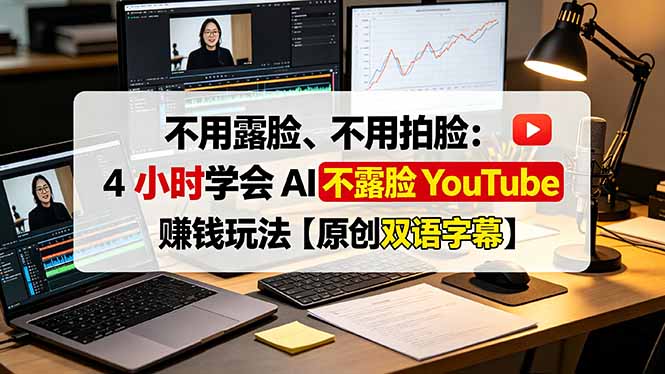 不用露脸、不用拍脸:4 小时学会 AI 不露脸 YouTube 赚钱玩法【原创双语字幕】云学当下-创业资源网-知予轻创网-资源整合-互联网创业课程云学当下