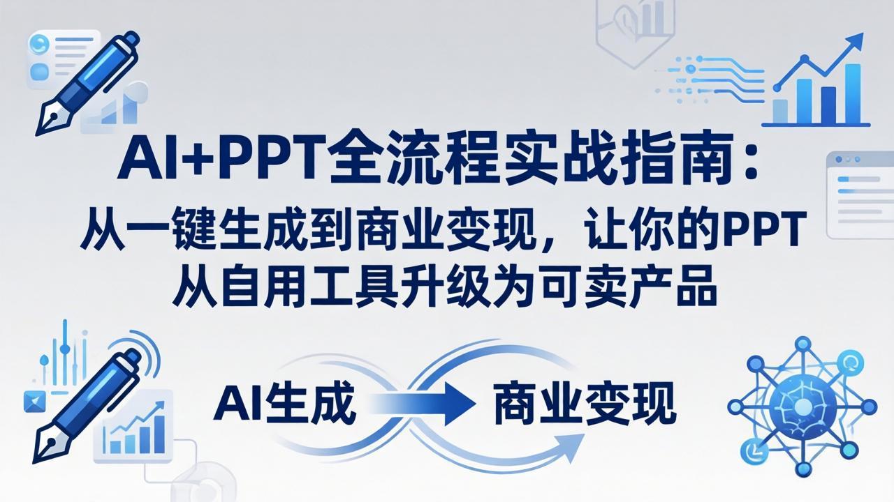 AI+PPT全流程实战指南-更新4月21：从一键生成到商业变现，让你的PPT从自用工具升级为可卖产品云学当下-创业资源网-知予轻创网-资源整合-互联网创业课程云学当下