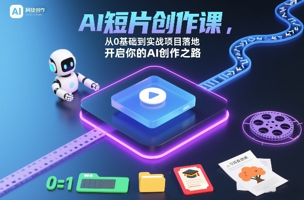 AI短片创作课，从0基础到实战项目落地，开启你的AI创作之路(更新0411)云学当下-创业资源网-知予轻创网-资源整合-互联网创业课程云学当下