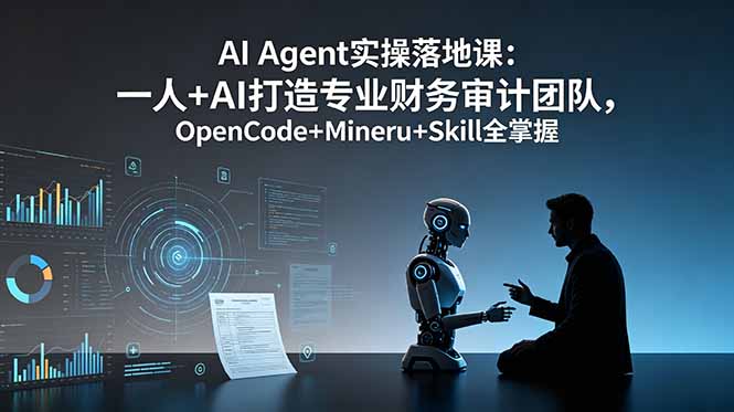 AI Agent实操落地课：一人+AI打造专业财务审计团队，OpenCode+Mineru+Skill全掌握云学当下-创业资源网-知予轻创网-资源整合-互联网创业课程云学当下