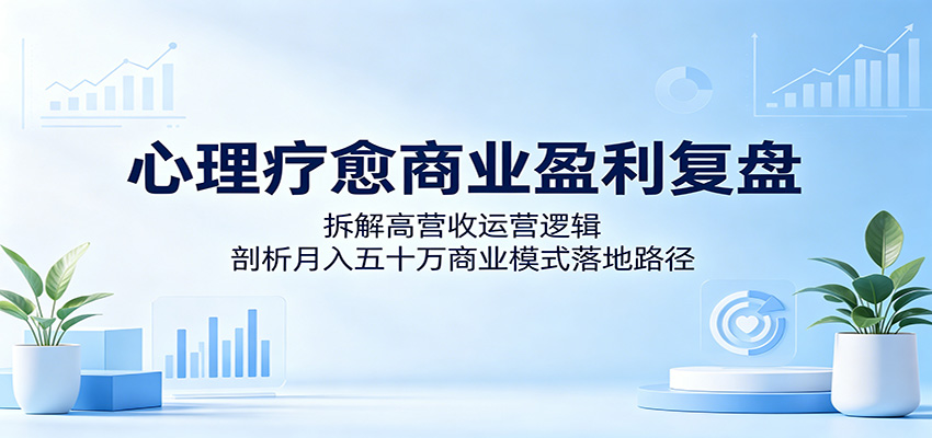 心理疗愈商业盈利复盘：拆解高营收运营逻辑，剖析月入五十万商业模式落地路径云学当下-创业资源网-知予轻创网-资源整合-互联网创业课程云学当下