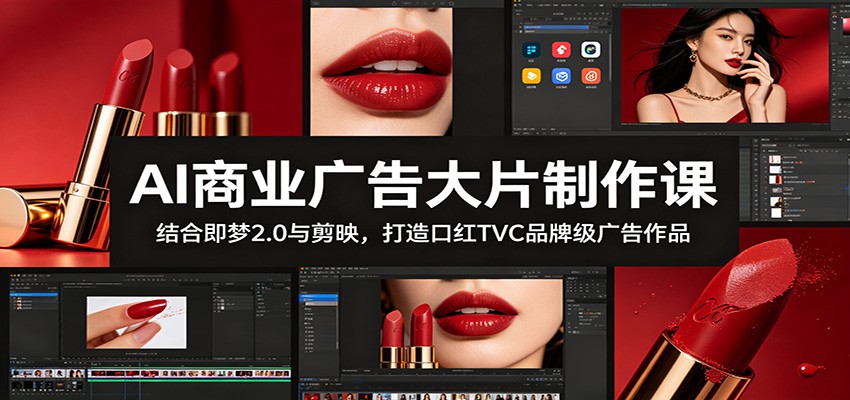 AI商业广告大片制作课：结合即梦2.0与剪映，打造口红TVC品牌级广告作品云学当下-创业资源网-知予轻创网-资源整合-互联网创业课程云学当下