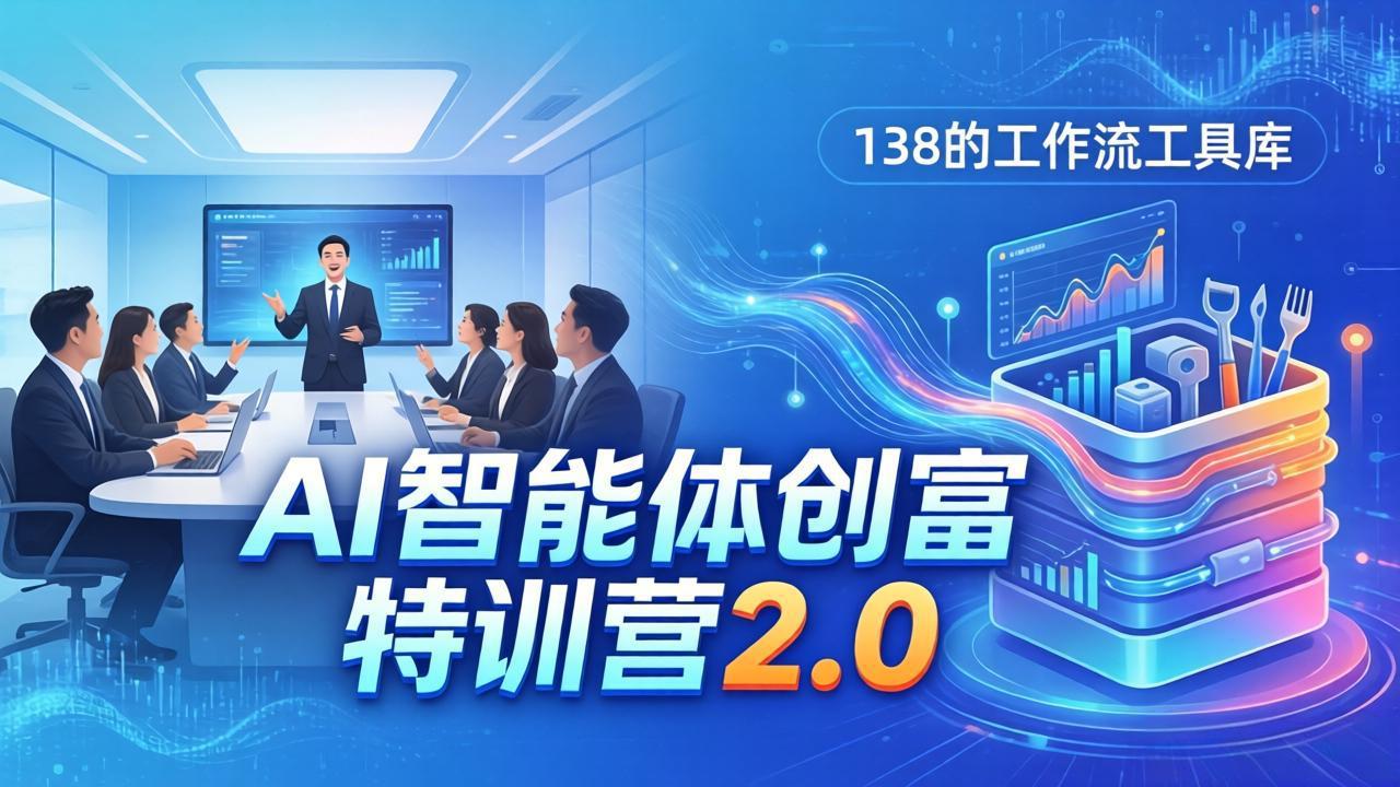 AI智能体创富训练营2.0：3天闭门直播+视频课+工具库，从0到1搭建智能体附138个工作流-云学当下