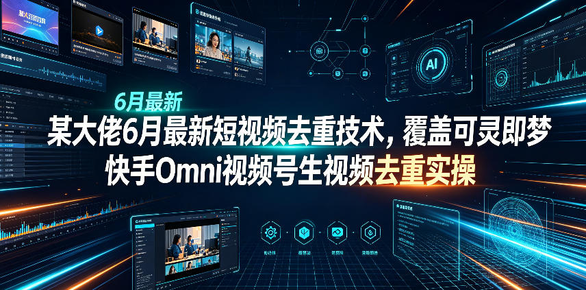某大佬6月最新短视频去重技术,覆盖可灵即梦快手Omni视频号生视频去重实操云学当下-创业资源网-知予轻创网-资源整合-互联网创业课程云学当下