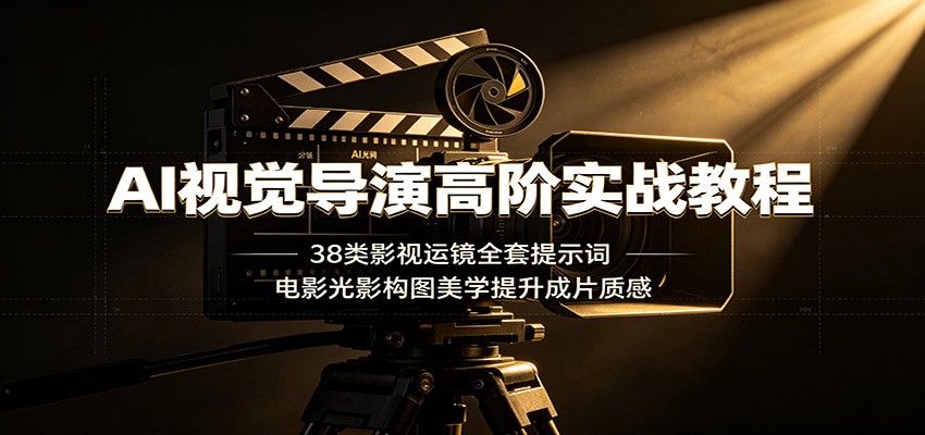 AI视觉导演高阶实战教程:38类影视运镜全套提示词,电影光影构图美学提升成片质感云学当下-创业资源网-知予轻创网-资源整合-互联网创业课程云学当下