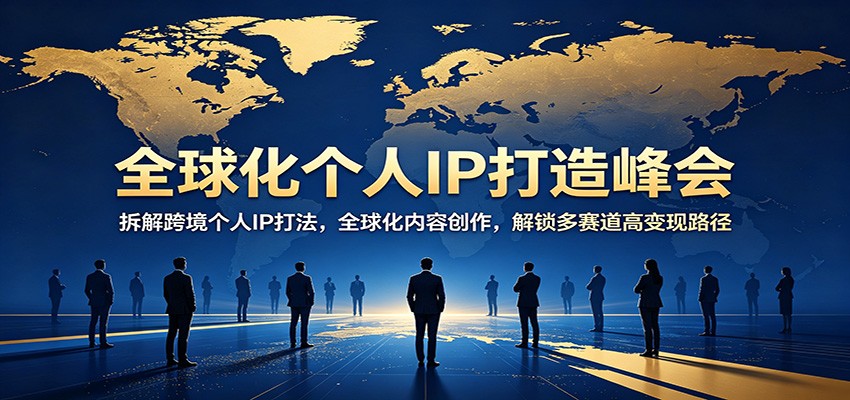 全球化个人IP打造峰会：拆解跨境个人IP打法，全球化内容创作，解锁多赛道高变现路径云学当下-创业资源网-知予轻创网-资源整合-互联网创业课程云学当下