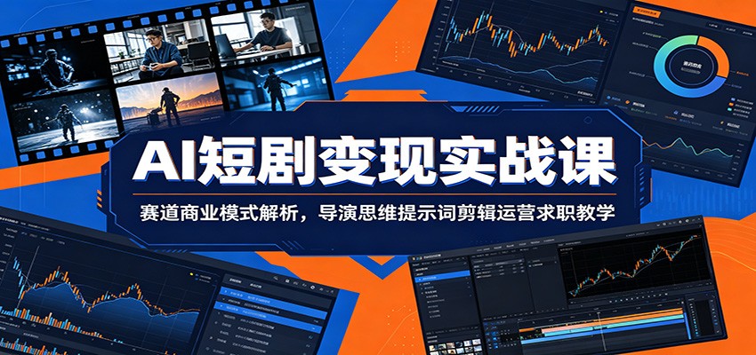 AI短剧变现实战课：赛道商业模式解析，导演思维提示词剪辑运营求职教学云学当下-创业资源网-知予轻创网-资源整合-互联网创业课程云学当下