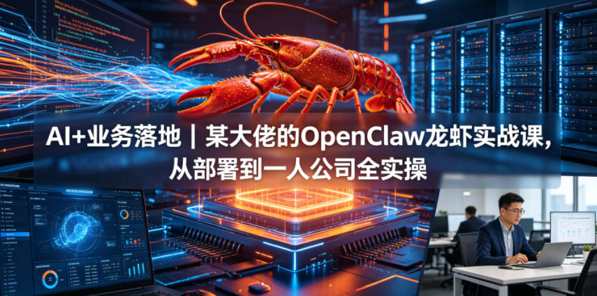 AI+业务落地｜某大佬的OpenClaw小龙虾实战课，从部署到一人公司全实操云学当下-创业资源网-知予轻创网-资源整合-互联网创业课程云学当下