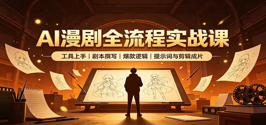 AI漫剧全流程实战课:工具上手、剧本撰写、爆款逻辑、提示词与剪辑成片云学当下-创业资源网-知予轻创网-资源整合-互联网创业课程云学当下