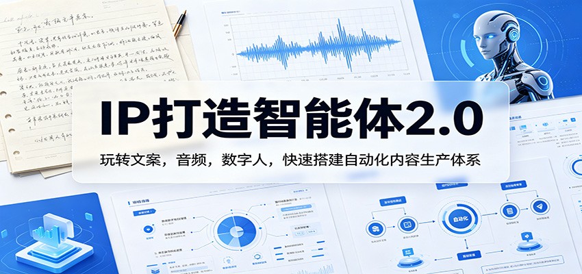 IP打造智能体2.0：玩转文案，音频，数字人，快速搭建自动化内容生产体系云学当下-创业资源网-知予轻创网-资源整合-互联网创业课程云学当下