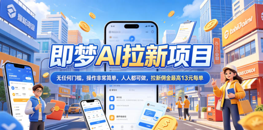 2026年即梦AI拉新项目最新玩法，无任何门槛，操作非常简单，人人都可做，拉新佣金最高13米每单(更新6月30日)云学当下-创业资源网-知予轻创网-资源整合-互联网创业课程云学当下