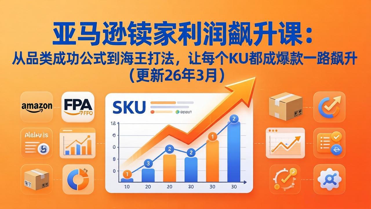 亚马逊卖家利润飙升课：从品类成功公式到海王打法，让每个SKU都成爆款一路飙升(更新26年3月-云学当下
