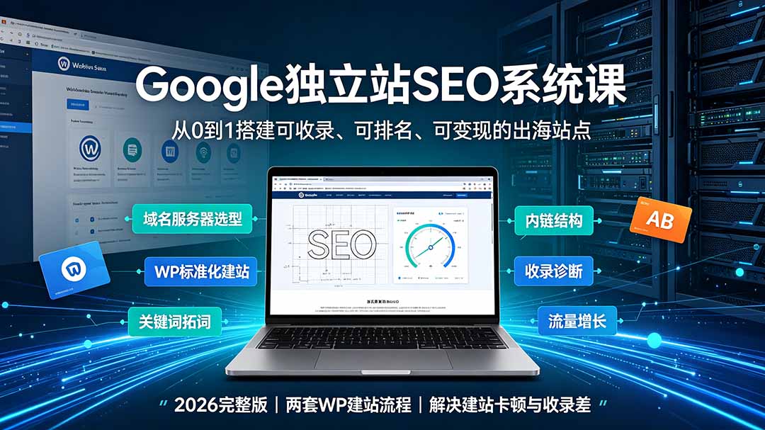 Google独立站SEO-7月系统课：出海基建×WordPress建站×AI内容生产×站内外优化×Search Console×AdSense变现云学当下-创业资源网-知予轻创网-资源整合-互联网创业课程云学当下