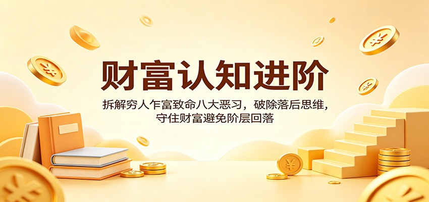 财富认知进阶：拆解穷人乍富致命八大恶习，破除落后思维，守住财富避免阶层回落云学当下-创业资源网-知予轻创网-资源整合-互联网创业课程云学当下