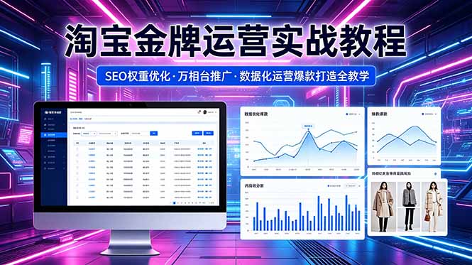 2026 淘宝金牌运营实战教程,SEO权重优化万相台推广,数据化运营爆款打造全教学云学当下-创业资源网-知予轻创网-资源整合-互联网创业课程云学当下