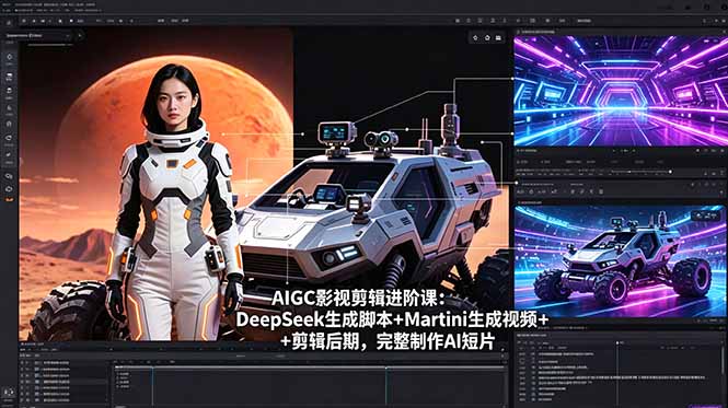AIGC影视剪辑进阶课:DeepSeek生成脚本+Martini生成视频+剪辑后期,完整制作AI短片云学当下-创业资源网-知予轻创网-资源整合-互联网创业课程云学当下
