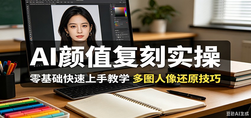 AI颜值复刻实操,零基础快速上手教学,多图人像还原技巧云学当下-创业资源网-知予轻创网-资源整合-互联网创业课程云学当下