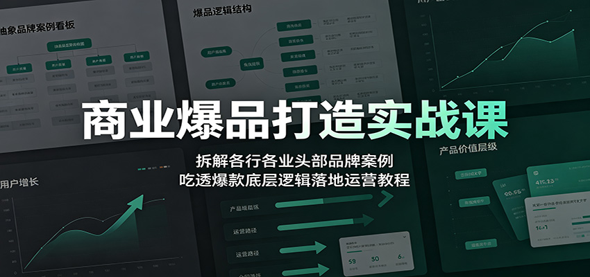 商业爆品打造实战课:拆解各行各业头部品牌案例,吃透爆款底层逻辑落地运营教程云学当下-创业资源网-知予轻创网-资源整合-互联网创业课程云学当下