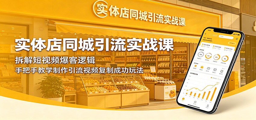 实体店同城引流实战课:拆解短视频爆客逻辑,手把手教学制作引流视频复制成功玩法云学当下-创业资源网-知予轻创网-资源整合-互联网创业课程云学当下