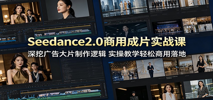 Seedance2.0商用成片实战课：深挖广告大片制作逻辑，实操教学轻松商用落地云学当下-创业资源网-知予轻创网-资源整合-互联网创业课程云学当下