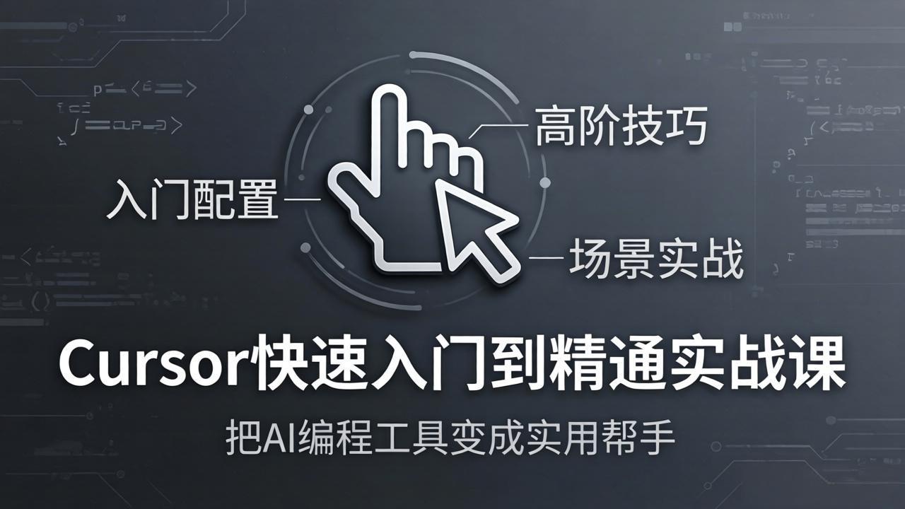 Cursor快速入门到精通实战课：入门配置+高阶技巧+场景实战，把AI编程工具变成实用帮手-云学当下