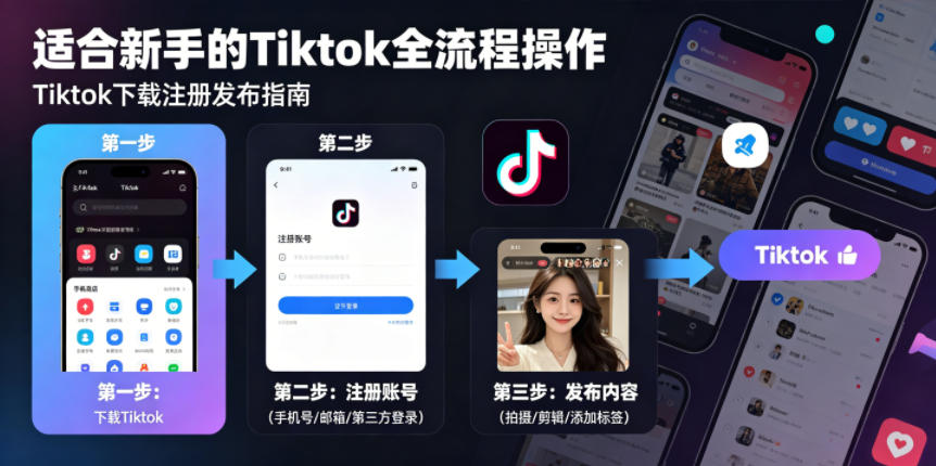 Tiktok下载注册发布,适合新手的Tiktok全流程操作云学当下-创业资源网-知予轻创网-资源整合-互联网创业课程云学当下