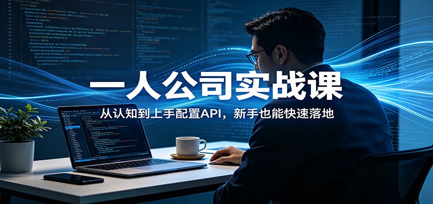 一人公司实战课：从认知到上手配置API，新手也能快速落地云学当下-创业资源网-知予轻创网-资源整合-互联网创业课程云学当下