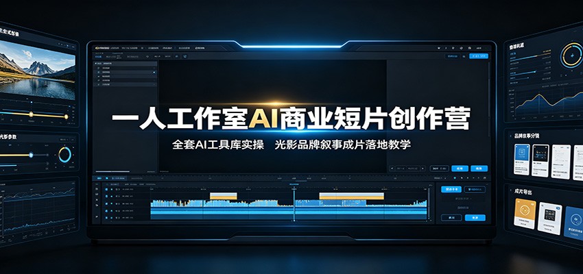 一人工作室AI商业短片创作营:全套AI工具库实操,光影品牌叙事成片落地教学云学当下-创业资源网-知予轻创网-资源整合-互联网创业课程云学当下
