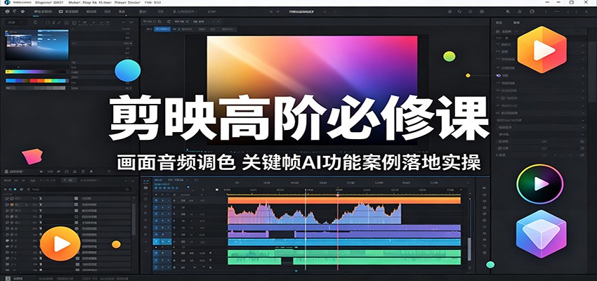 剪映高阶必修课:画面音频调色,关键帧AI功能案例落地实操云学当下-创业资源网-知予轻创网-资源整合-互联网创业课程云学当下