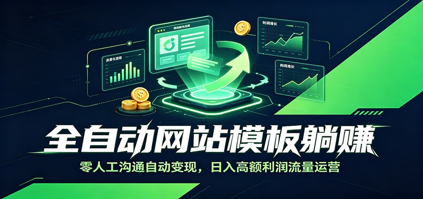 全自动网站模板躺赚:零人工沟通自动变现,日入高额利润流量运营云学当下-创业资源网-知予轻创网-资源整合-互联网创业课程云学当下
