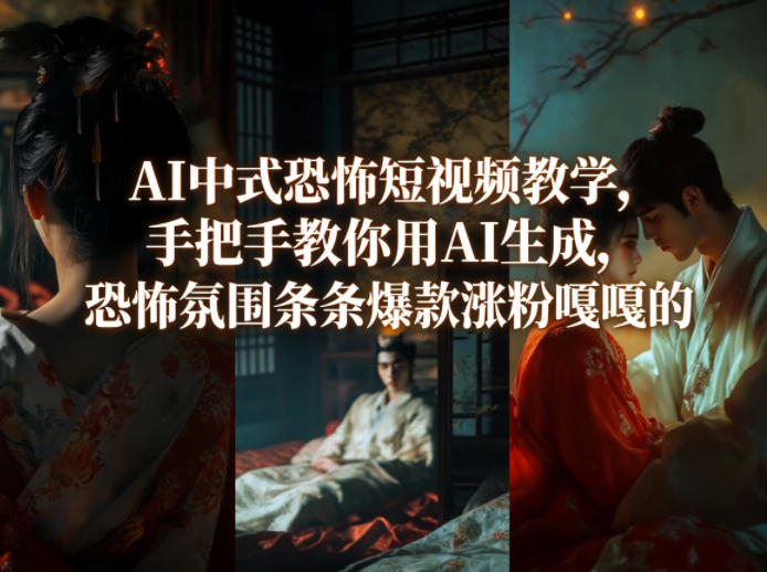 AI中式恐怖短视频教学，手把手教你用AI生成，恐怖氛围条条爆款涨粉嘎嘎的-云学当下