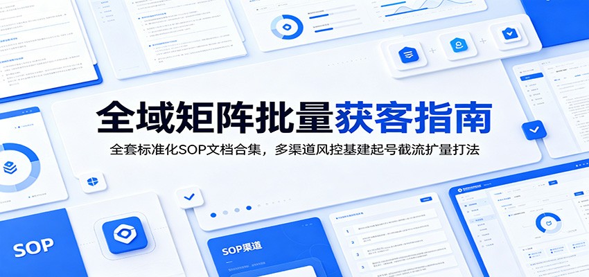全域矩阵批量获客指南：全套标准化SOP文档合集，多渠道风控基建起号截流扩量打法云学当下-创业资源网-知予轻创网-资源整合-互联网创业课程云学当下