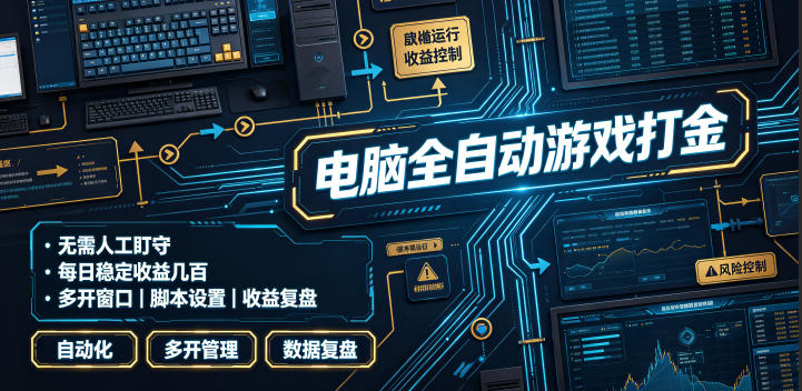 电脑全自动游戏打金，无需人工盯守，每日稳定收益几百！【揭秘】云学当下-创业资源网-知予轻创网-资源整合-互联网创业课程云学当下