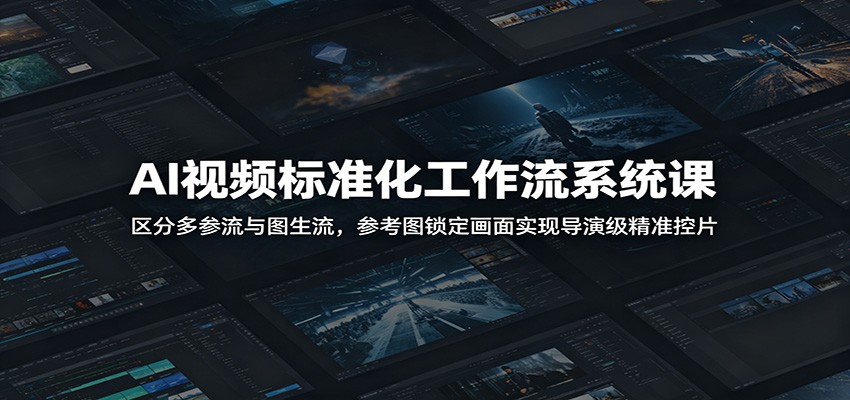 AI视频标准化工作流系统课：区分多参流与图生流，参考图锁定画面实现导演级精准控片云学当下-创业资源网-知予轻创网-资源整合-互联网创业课程云学当下