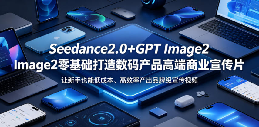 Seedance2.0+GPT Image2零基础打造数码产品高端商业宣传片,让新手也能低成本、高效率产出品牌级宣传视频云学当下-创业资源网-知予轻创网-资源整合-互联网创业课程云学当下