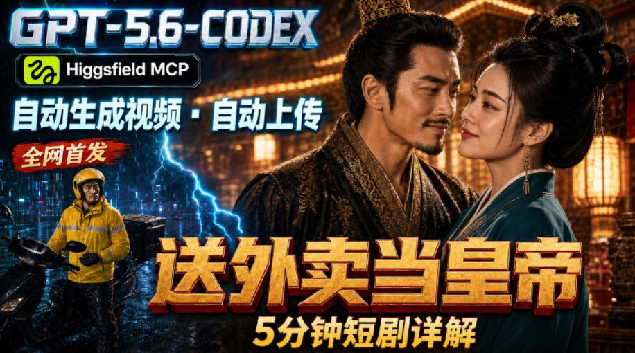 GPT-5.6 Codex+Higgsfield MCP：一条指令生成5分钟短剧并自动上传YouTube(油管)云学当下-创业资源网-知予轻创网-资源整合-互联网创业课程云学当下