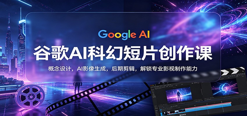 谷歌AI科幻短片创作课：概念设计，AI影像生成，后期剪辑，解锁专业影视制作能力云学当下-创业资源网-知予轻创网-资源整合-互联网创业课程云学当下