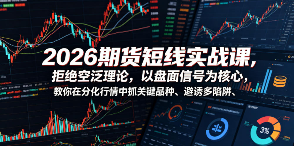 2026期货短线实战课,拒绝空泛理论,以盘面信号为核心,教你在分化行情中抓关键品种、避诱多陷阱云学当下-创业资源网-知予轻创网-资源整合-互联网创业课程云学当下