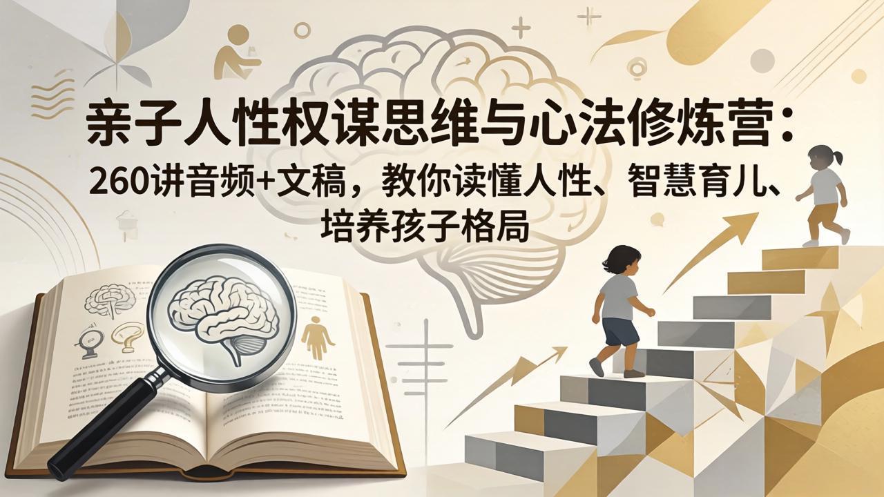 亲子人性权谋思维与心法修炼营：260讲音频+文稿，教你读懂人性、智慧育儿、培养孩子格局云学当下-创业资源网-知予轻创网-资源整合-互联网创业课程云学当下