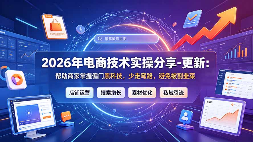 2026年电商技术实操分享-更新7月:帮助商家掌握偏门黑科技,少走弯路,避免被割韭菜云学当下-创业资源网-知予轻创网-资源整合-互联网创业课程云学当下