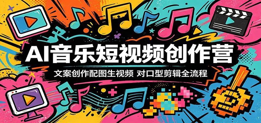 AI音乐短视频创作营：文案创作配图生视频，对口型剪辑全流程云学当下-创业资源网-知予轻创网-资源整合-互联网创业课程云学当下